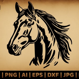 Pferd SVG, Pferdesport T Shirt Design SVG, Bauernhof Tier Clipart, Pferd Sublimation, Leben auf dem Bauernhof Vektorgrafiken, Pferd Portrait geschnitten Datei png eps
