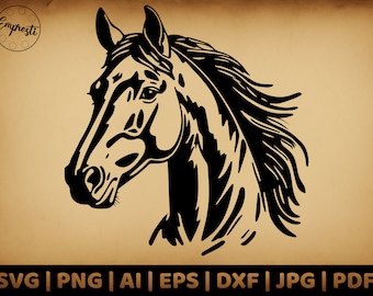 Horse Svg, Equestrian T Shirt Design Svg, Farm Animal Clipart, Horse Sublimation, Farm Life Vector Graphics, Horse Portrait Cut file png eps