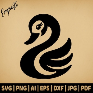 Simple Swan Minimalist | Commercial Use Vector Graphics | Svg, Png, Dxf, Eps, Pdf, Ai, Jpg Formats | Sublimation, Laser, Logo, Lightburn