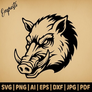 Boar Head Logo | Commercial Use Vector Graphic | Svg Png Dxf Eps Pdf Ai Jpg Format | Sublimation, Laser Engraving, Woodcutting, Crafting