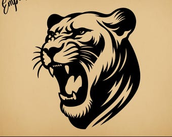 Lioness Roaring | Commercial Use Vector Graphics | Svg, Png, Dxf, Eps, Pdf, Ai, Jpg Formats | Sublimation, Laser, Logo, Shirt, Lightburn