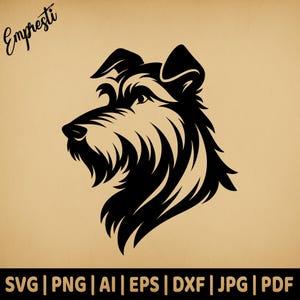 Irish Wolfhound Portrait | Commercial Use Vector Graphics | Svg, Png, Dxf, Eps, Pdf, Ai, Jpg Formats | Sublimation, Laser, Logo, Lightburn
