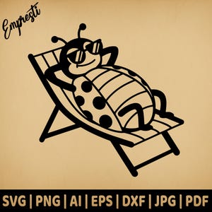 Occhiali da sole a forma di coccinella, motivo a primavera / Grafica vettoriale per uso commerciale / SVG PNG DXF EPS PDF AI Jpg / Sublimazione, incisione laser, file di taglio