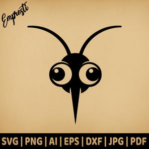Simple Mosquito Head Funny Cricut | Commercial Use Vector Graphic | Svg Png Dxf Eps Pdf Ai Jpg | Sublimation, Laser Engraving, Cutting File