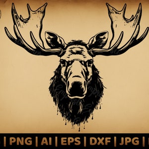 Moose Svg | Moose Clipart | Moose Png | Moose Head | Moose Cut Files For Sublimation | Moose Silhouette | Deer Silhouette