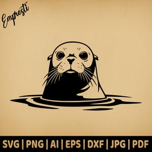 Seal Peeking | Commercial Use Vector Graphic | Svg Png Dxf Eps Pdf Ai Jpg Format | Sublimation, Laser Engraving, Woodcutting, Crafting