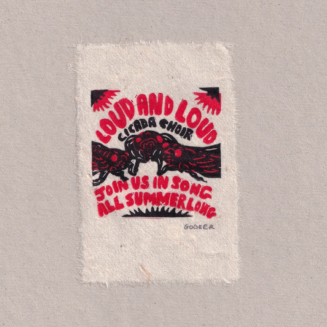 Cicada Loud and Loud Cicada Choir 6.5cm X 9.25cm 3 3/4 X 2 1/2 INCHES