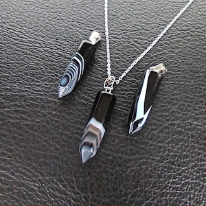Black Gem Necklace Etsy Canada