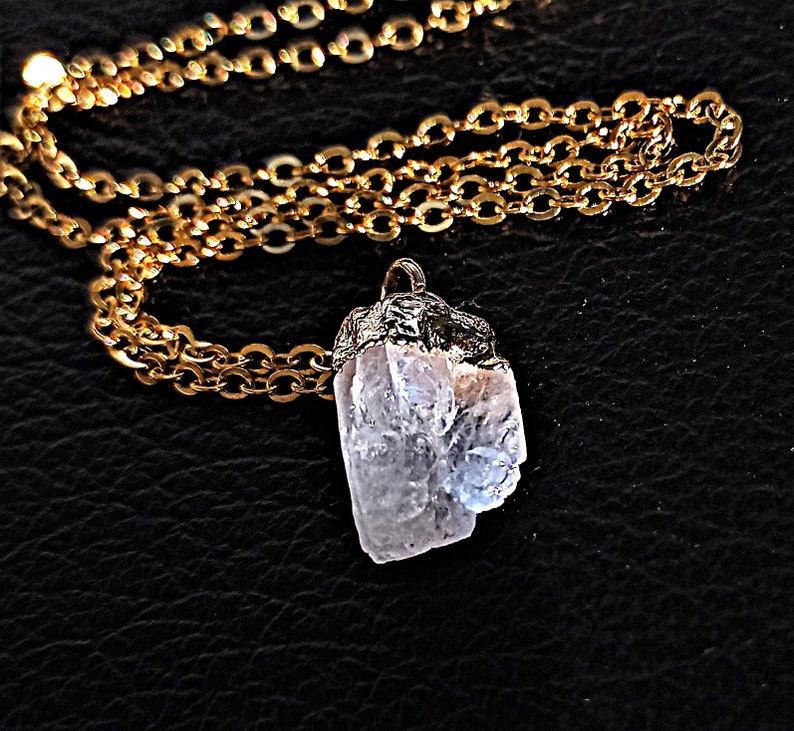 Gemini Zodiac Sign Necklace, Tiny Moonstone Raw Crystal Necklace Unique ...