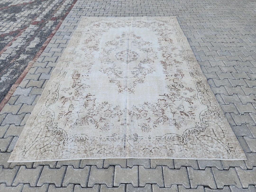 7x11 Neutral Rug, Vintage Beige Rug, Gift Rugs for Moms, Hand Made ...