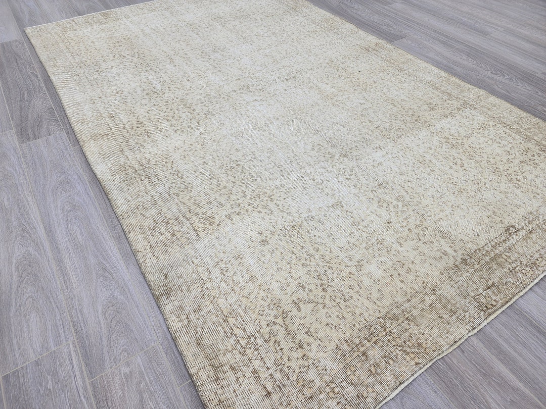 6x10 Beige Brown Rug, Neutral Rug, Turkish Vintage Oushak Rug, 6'33x9 ...