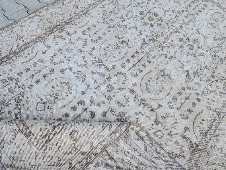 5x9 Neutral Rug, Vintage Rug Brown, Eclectic Rug, Gift Rugs for Living