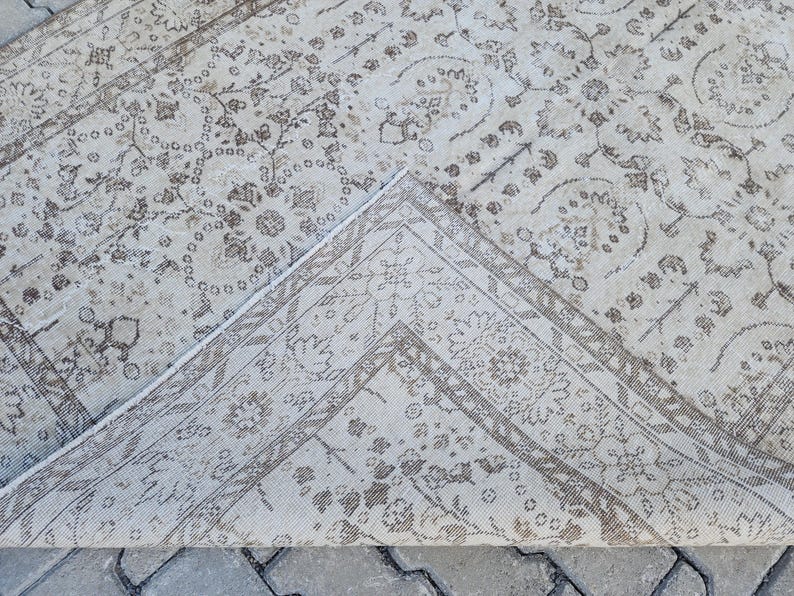 5x9 Neutral Rug, Vintage Rug Brown, Eclectic Rug, Gift Rugs for Living