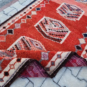 Herki 3x13 Runner Rug, Vintage Runner Red, Gift Rugs Housewarming, Hallway Runner 13ft, Bohemian Rugs, Natural Runner Rug, Oriental Runners