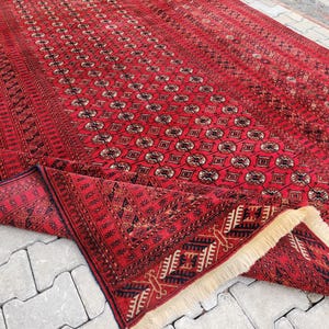 8x12 Turkish Rug, Vintage Rug Red, Handmade Wool Rug, Dining Room Rug, Bedroom Rug, Distressed Rug, Gift Rugs For Living Room