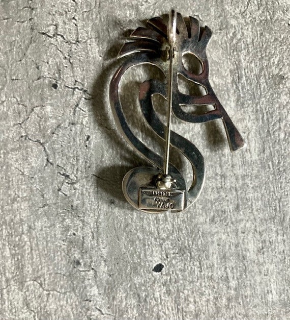 Vintage Sterling Silver Brooch Kokopelli Navajo w… - image 7