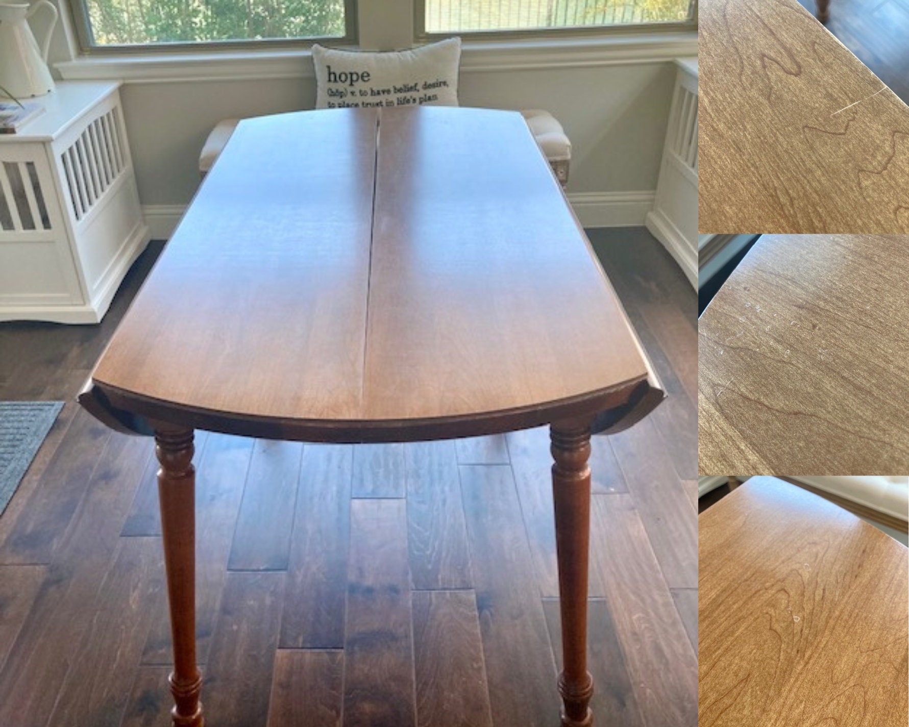 1970s Tell City Chair Company/ Tell City Furniture Vintage Farmhouse Extendable Round Dining