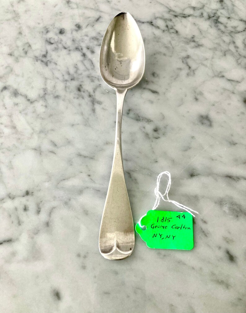 1815 Carlton NY Silver Serving Spoon Antique Silver Etsy