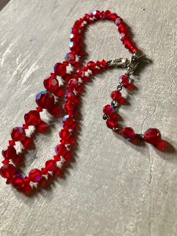 Vintage Swarovski Crystal Red Crystal necklace - image 3