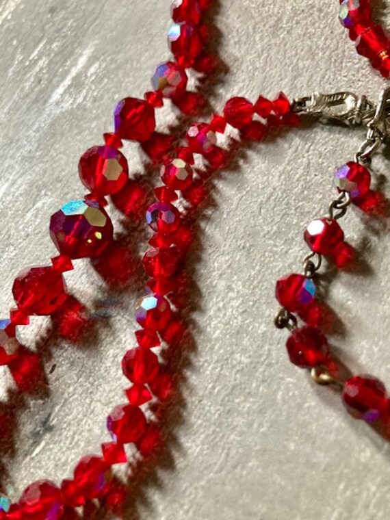 Vintage Swarovski Crystal Red Crystal necklace - image 5