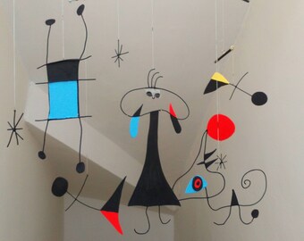 Deconstructed Art Mobile Joan Miro El Sol - the Sun - Etsy