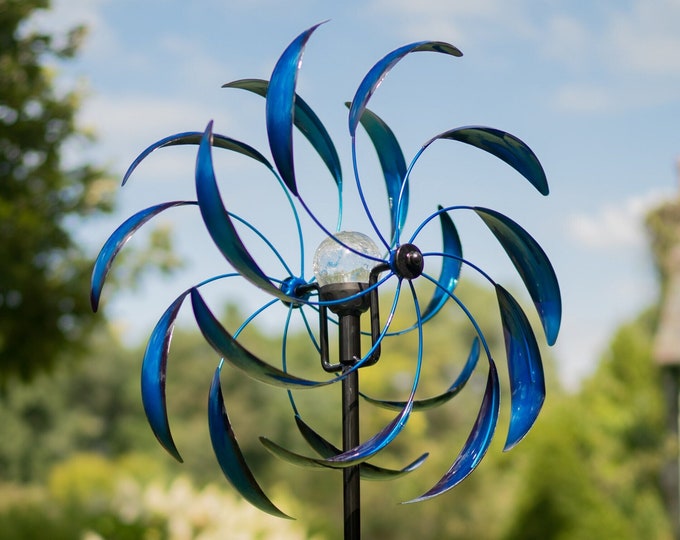 Solar Sedona Blue Wind Spinner Etsy