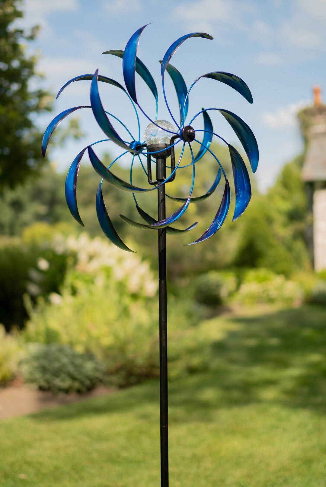 Solar Sedona Blue Wind Spinner Etsy