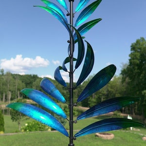 Blue Feather Wind Spinner