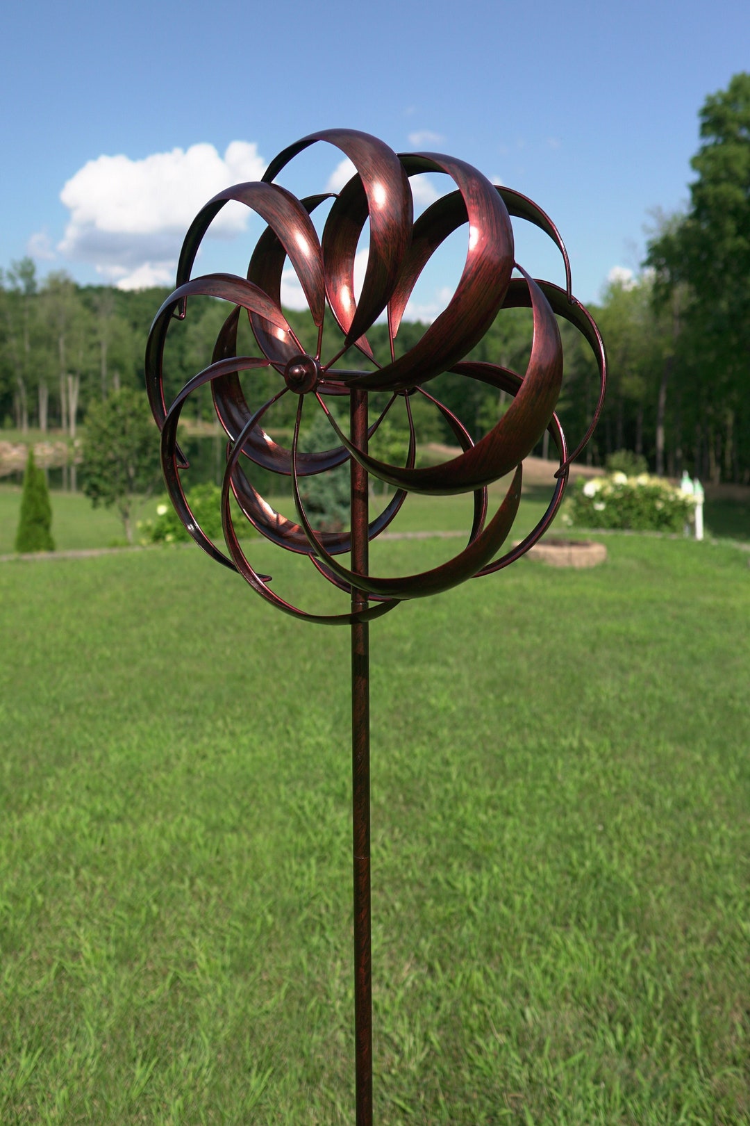 Windward Copper Wind Spinner Etsy