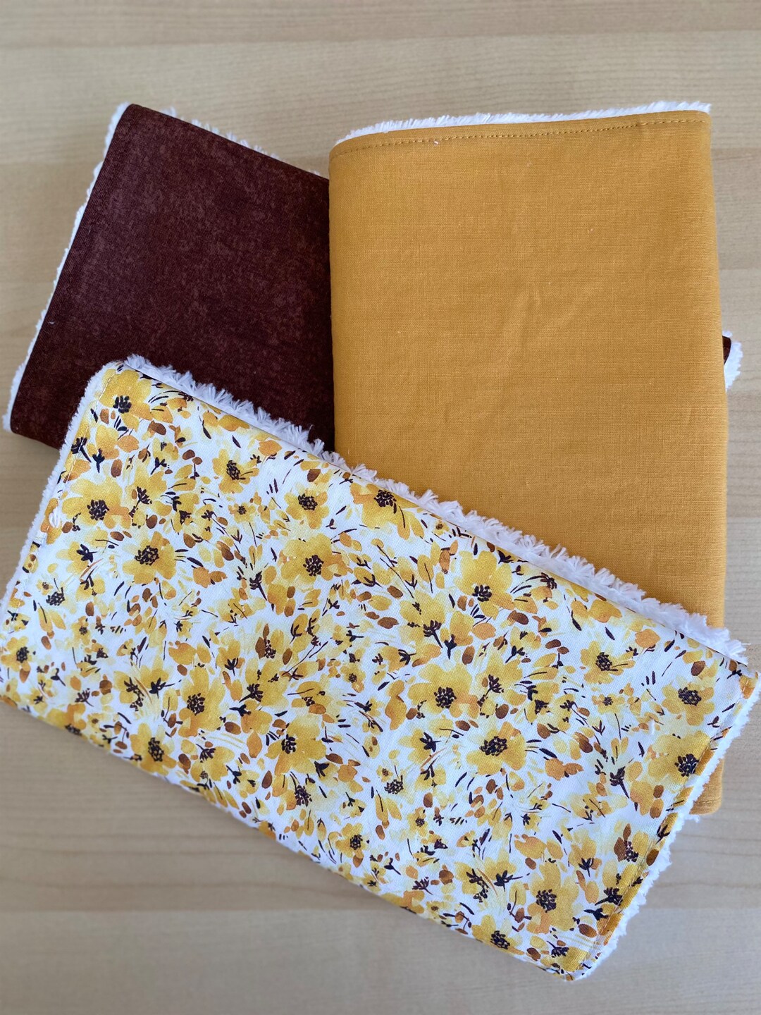 Cotton Chenille Burp Cloth Set, Handmade, Baby Shower Gift, Modern Burp