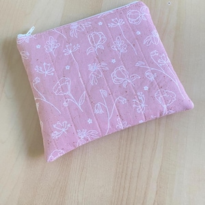 Zipper pouch, Essential bag, Accessories zipper pouch, Small zipper pouch, Gift for her, Handmade zipper pouch, Girl&#39;s party favors
