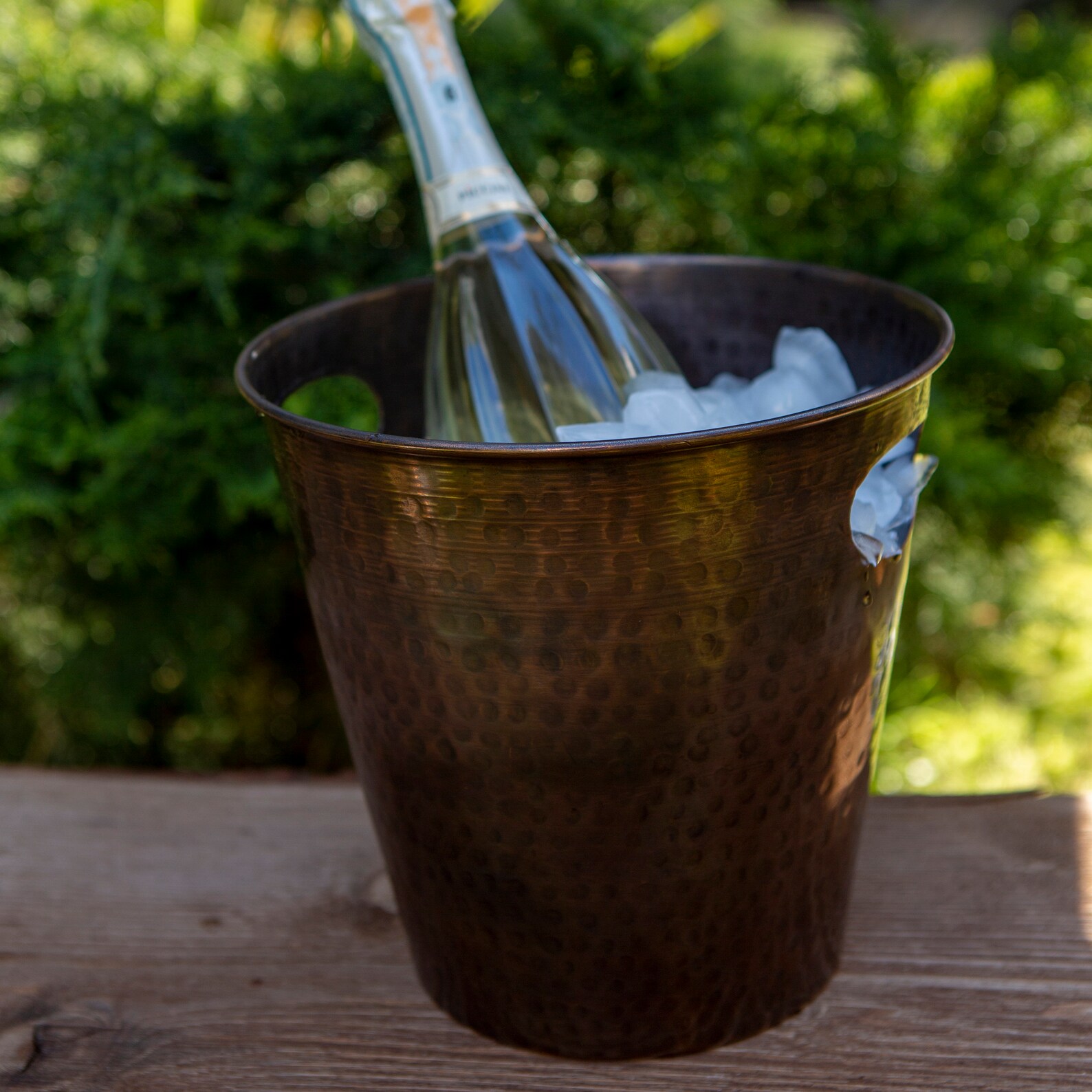 Copper Ice Bucket Hammared Copper Bucket Darkish Copper Tub Etsy