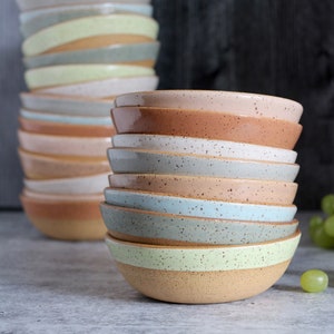Handmade Ceramic Bowls - Set of 4 speckled ceramic snack bowls