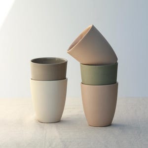 Handgemaakte keramische latte beker - 8 oz moderne porseleinen beker - steencollectie