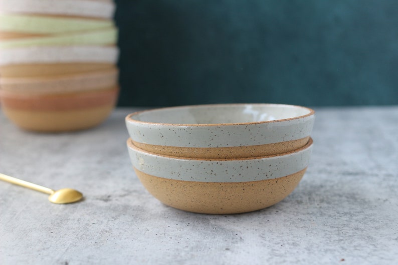 Handmade Ceramic Bowl Speckled snack bowl Steel