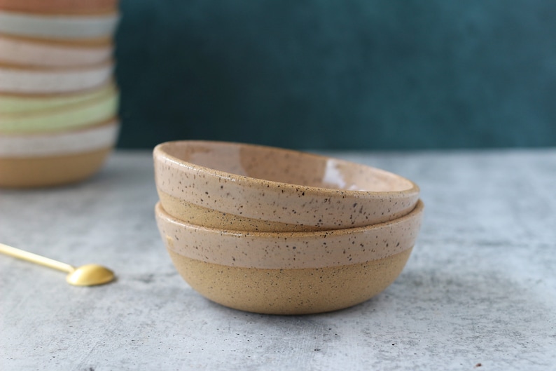 Handmade Ceramic Bowl Speckled snack bowl Chai