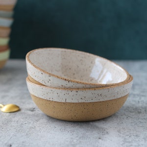 Handmade Ceramic Bowl Speckled snack bowl Lace