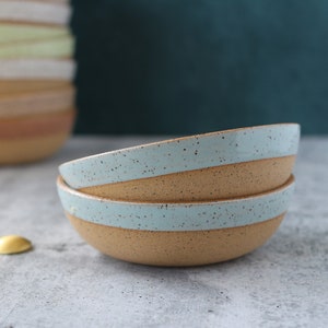 Handmade Ceramic Bowl Speckled snack bowl Sky