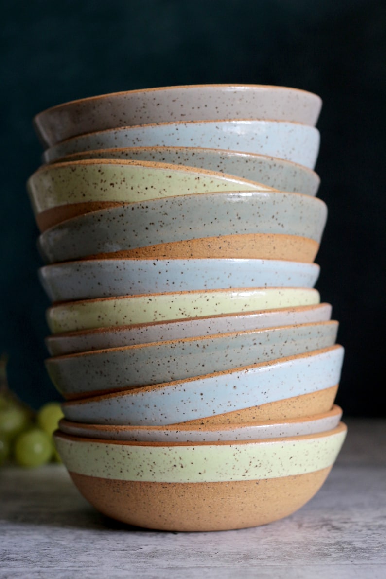 Handmade Ceramic Bowl Speckled snack bowl image 2