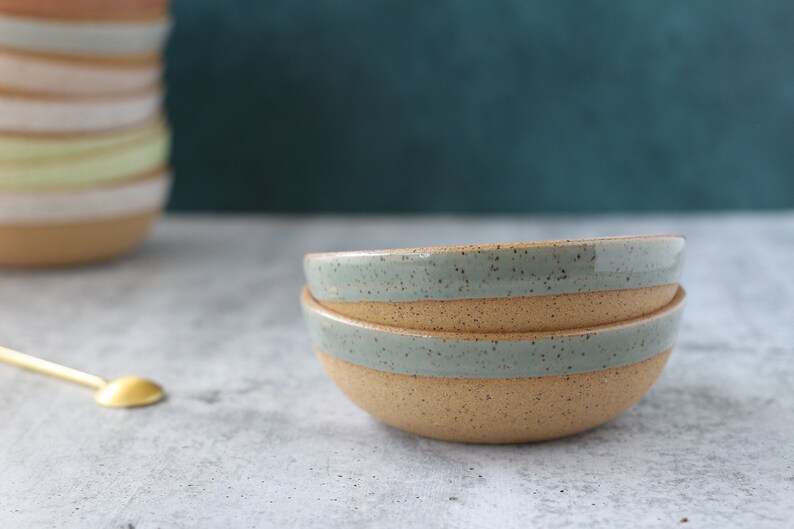 Handmade Ceramic Bowl Speckled snack bowl Storm