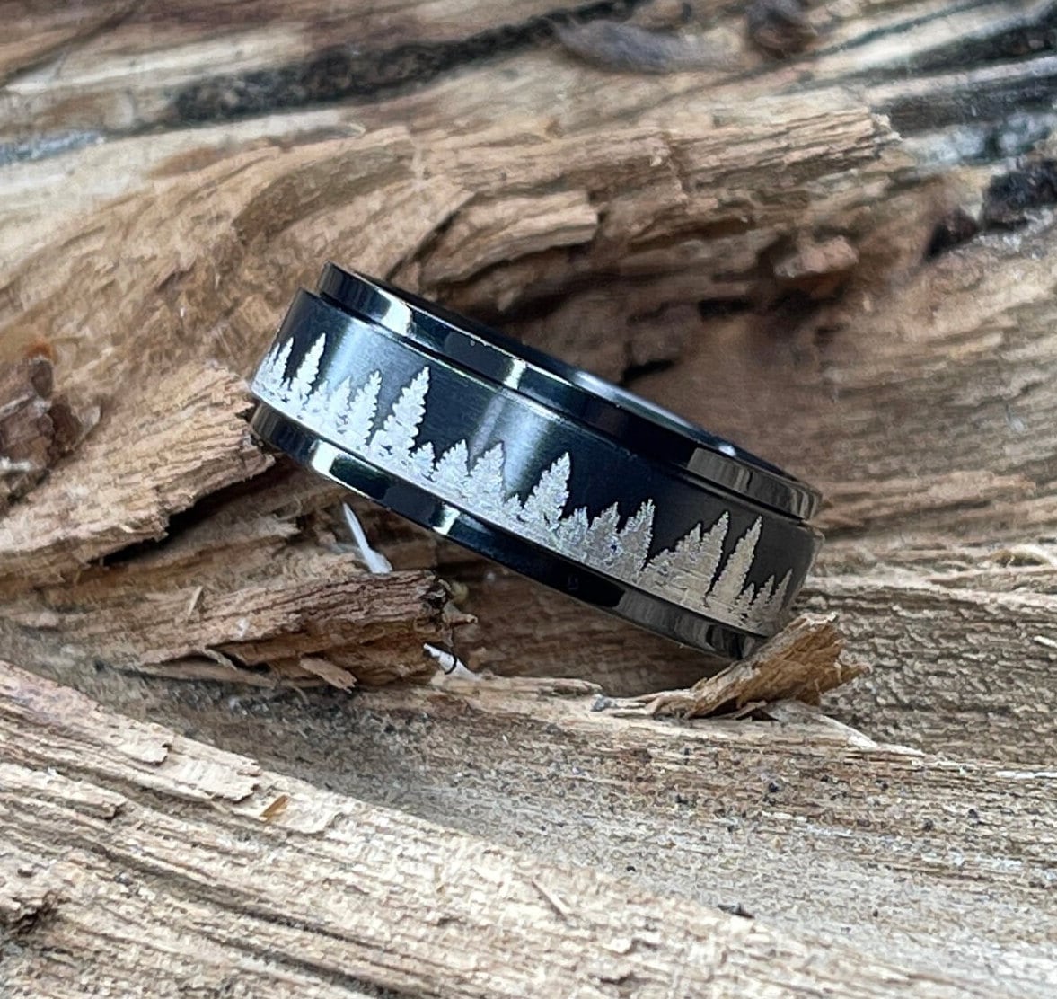 Mens wedding band with hotsell moving gears
