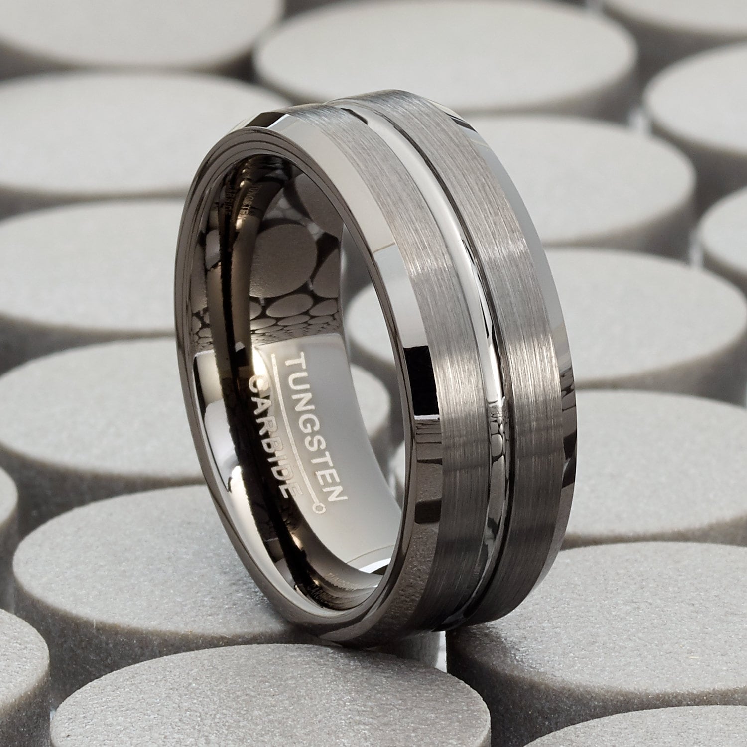 Gray tungsten best sale ring