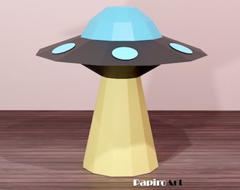 Flying saucer, Ufo paper, Papercraft UFO, 3D fluing saucer
