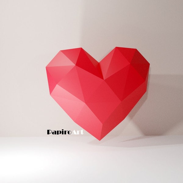 Heart, 3D heart, 2 size, Heart for gift, Papercraft heart, DIY heart