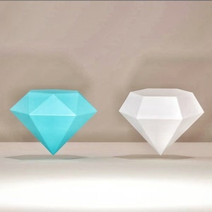 Diamanti papercraft, PDF, SVG, 2 dimensioni, 2 tipi, Diamante, 3D, Brillante fai da te, gemma, gioiello