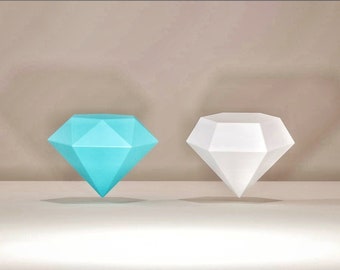 Diamonds papercraft, 2 cizes, 2 types, Diamond, 3D, DIY brilliant, gem, gewel DTY