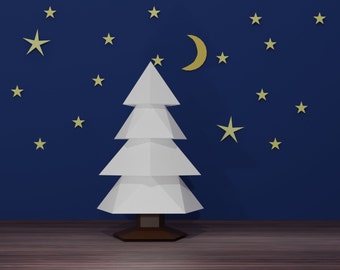 Papiermodell Weihnachtsbaum, Baum für ein Geschenk, Neujahrsgeschenk, Papiermodell, Origamibaum, Weihnachtsfeier