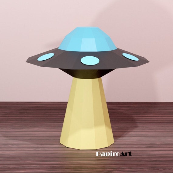 Flying Saucer Ufo Paper Papercraft UFO 3D Fluing Saucer Etsy Finland