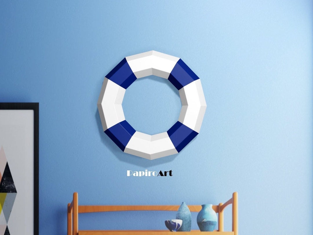 Life Rings Diy Life Ring, 2 Size, Life Prederver, Papercraft Ring, Ring on the Wall ...
