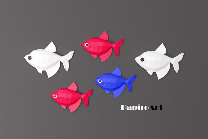 Fish, PDF & SVG, Papercraft Fish on the Wall, 2 Size, Goldfish, 3d Fish ...